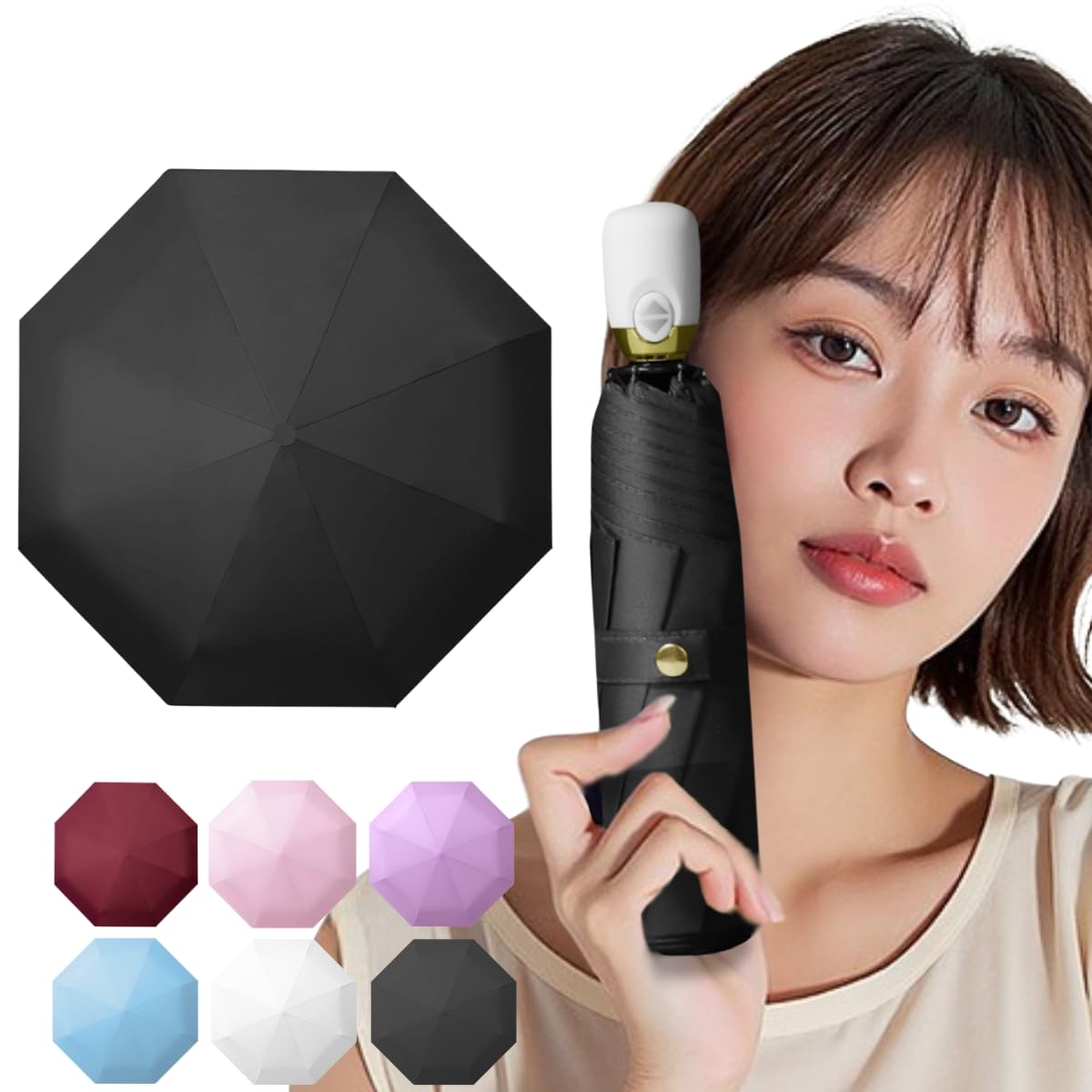 

Перв в Большой Складной Зонт, Который Остается Идеальным и для солнечной, и для дождливой погоды, этот зонт легкий, оснащен автоматическим открытием и закрытием и чёрный