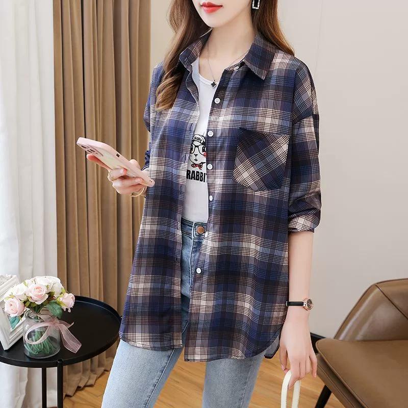 

GMXIA Женская Мода Повседневный Досуг Блузки и Рубашки с Длинным Рукавом и Воротником ПОЛО XXXL темно-синий