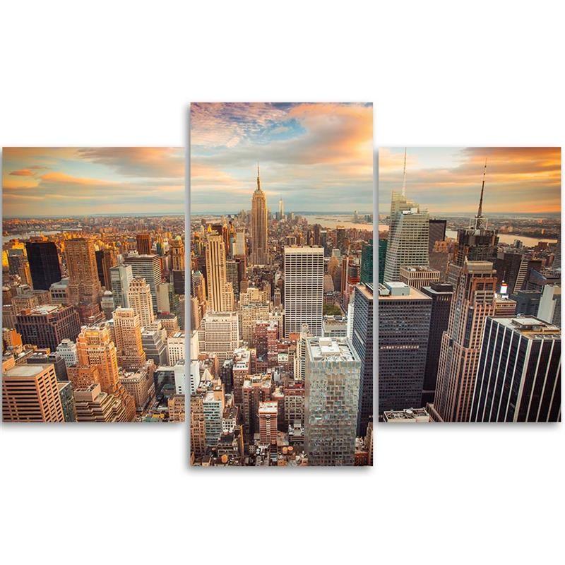 Three Piece Picture Canvas Print New York City Manhattan USA