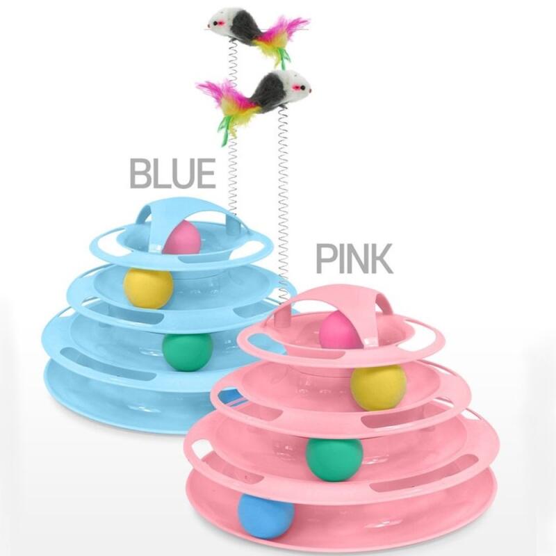 1 x 4-уровневая вращающаяся дорожка-игрушка для кошек (выберите один цвет) Blue