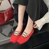 Fashion 2025 New Fashion Silk Women Ballet Flats Shoes Luxury Soft Female Square Toe Footwear Shallow Ladies Mary Janes Flats Shoes