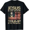 Gesù è il Mio Salvatore Trump è il Mio Presidente Trump 2024 Maglietta con Bandiera USA