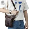 Head Layer Cowhide Men's Motorcycle Leg Bag European American Retro Crocodile Pattern Genuine Leather Riding Waist Hanging