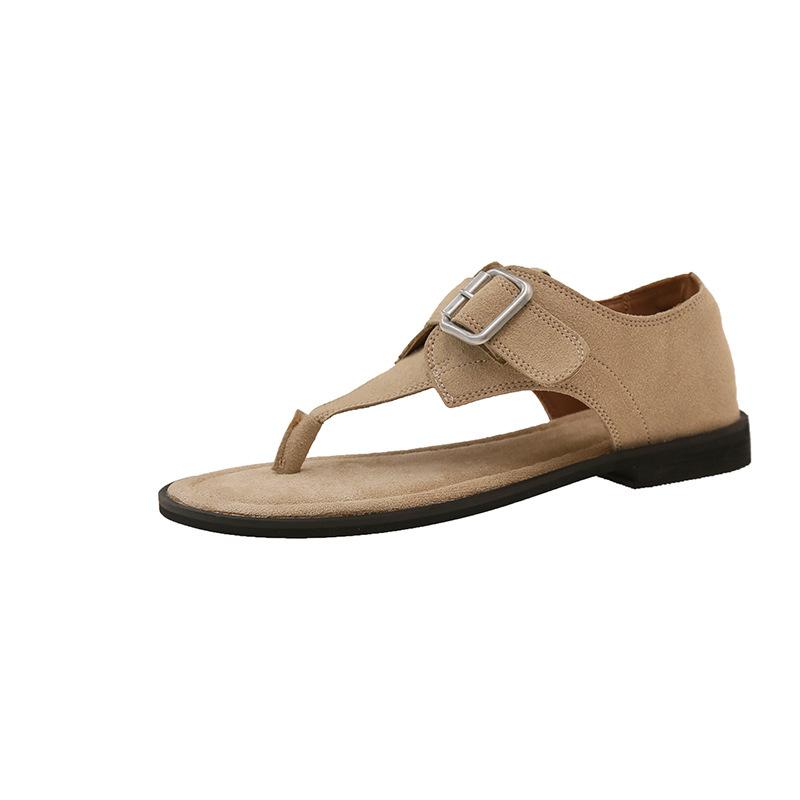 

Fairy wind flat toe bag heel sandals girl 2025 summer Korean version new matte belt buckle beach cool boots girl 35