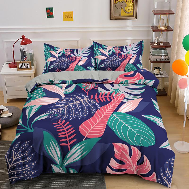 Simple Flowers Design Bedding Set Single Double King Queen Size Duvet Cover With Pillowcase 2/3pcs Bedclothes Home Textile