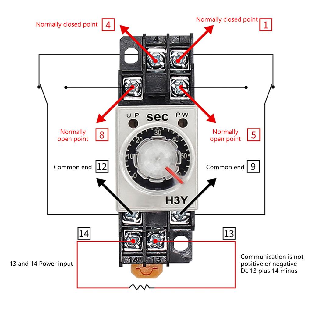 Power On Time Relay Delay Timer With Base Socket 10s Timer Timing Time Relay Power-on Delay Rotary Knob Enduring