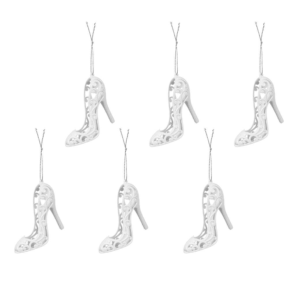 6 Pcs High Heeled Shoes Shaped Christmas Tree Pendant Xmas Decorations Holiday Supplies Home nament Wind Chimes Hanging Decor