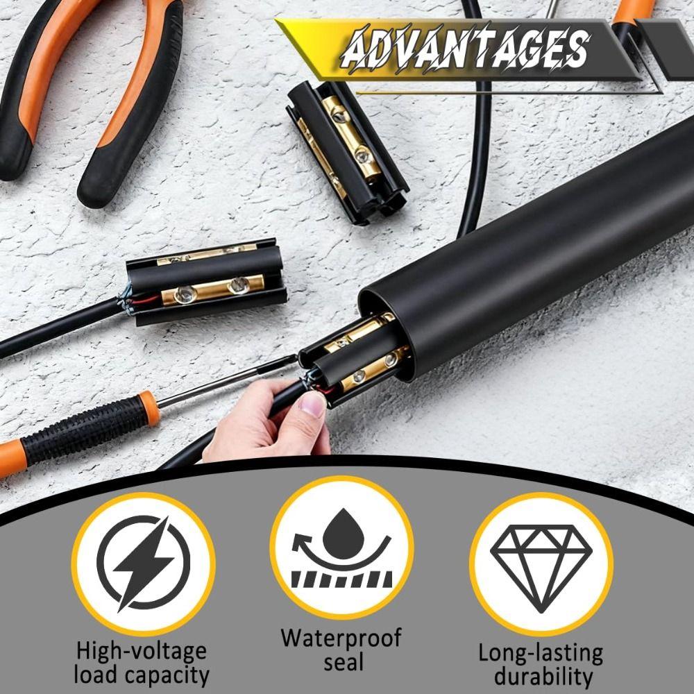 600 Volts Rated Underground Wire Splice Kit Heat Shrink UV Resistant Splice Kit Durable Waterproof Wire Connectors