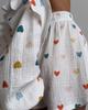 Fashion Ruffle Heart Cotton Linen Homewear Set