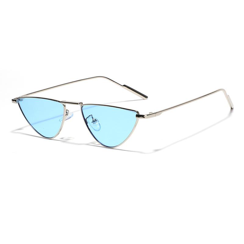 New Triangle Cat Eye Sunglasses Vintage Alloy Sun Glasses Women Unique Elegant Black Gold Shades Oculos Feminino 2024 Summer
