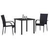 VidaXL Ensemble de Salle à Manger de Jardin de 3 Pièces Noir Poly Rattan 3379401