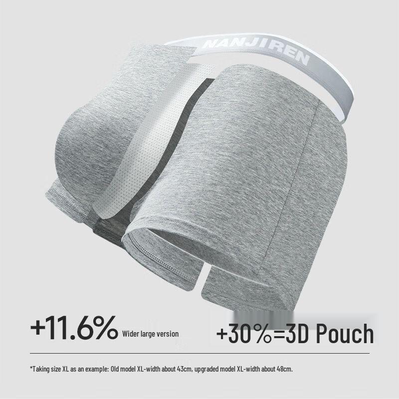Nanjiren Men's 10A Antibacterial Cotton Boxer Briefs
