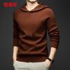 Hengyuanxiang Men's Hooded Thick Knit Sweater