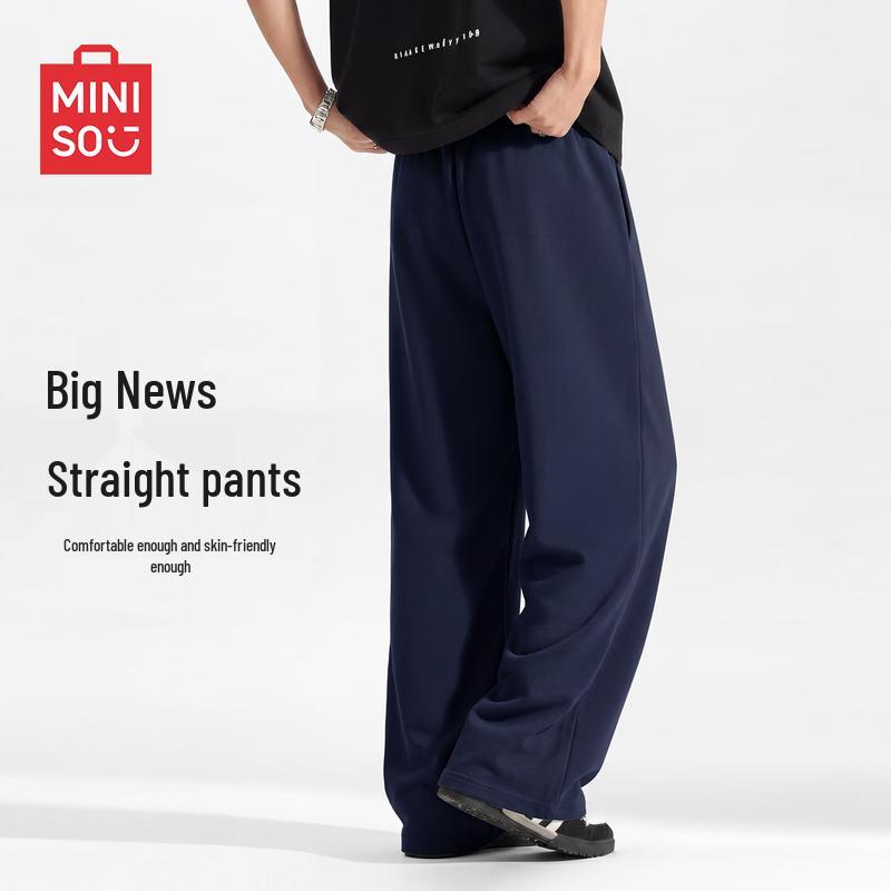 MINISO Men's American Casual Straight-Leg Cotton Blend Pants