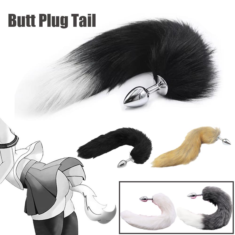 Anal Plug Tail Fox Sexy Toys Stainles Steel Butt Plug  Game Cosplay Anal Sex Toys for Woman Couples Anal Plug with Tail