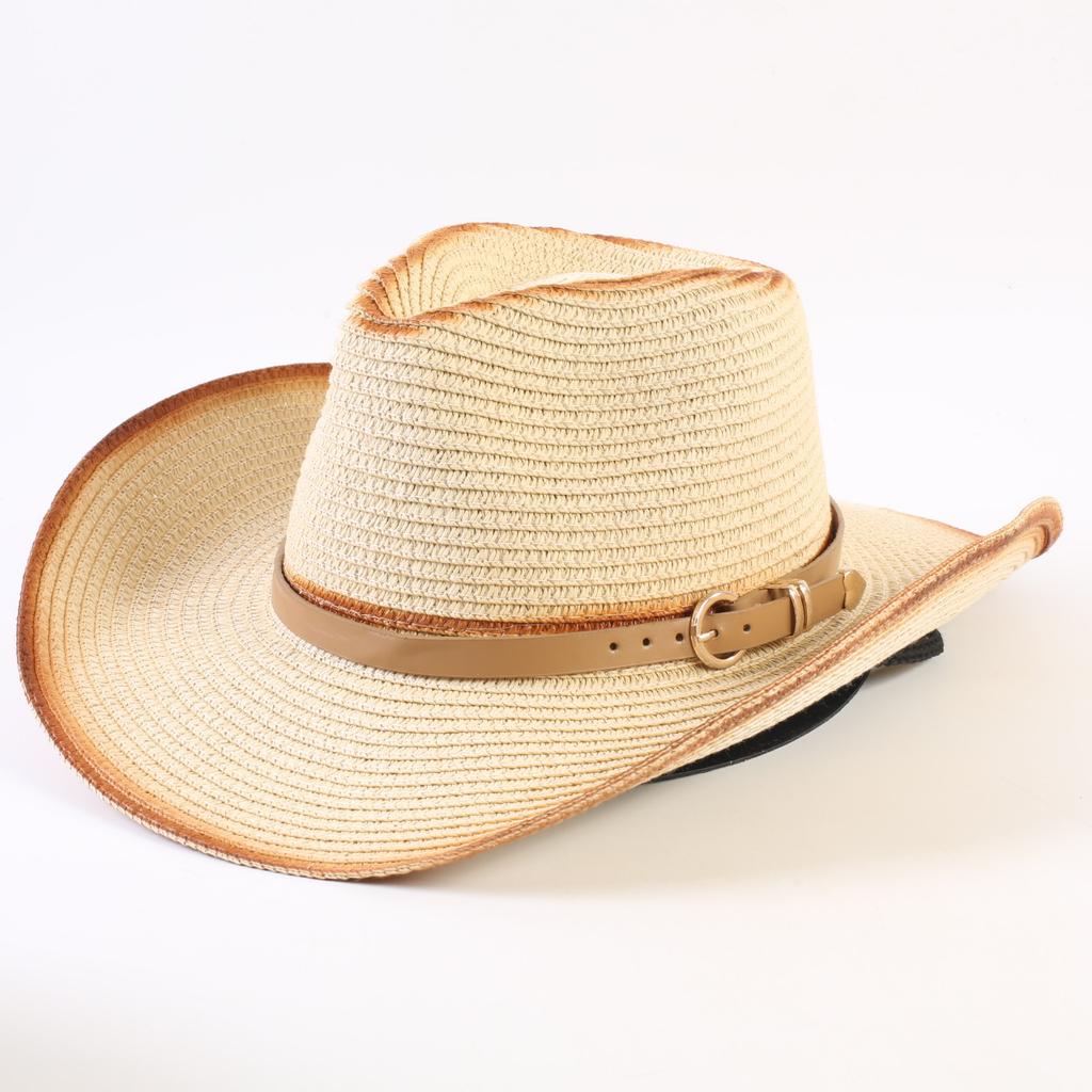Popular European and American Western Cowboy Straw Hat Men's and Women's Fashion Shade Straw Hat Outdoor Western Cowboy Hat