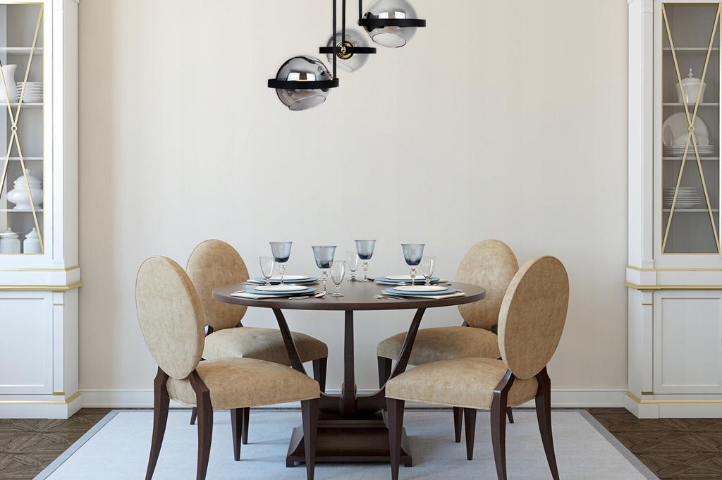 MODERN GLASS HANGING LAMP GRAPHITE RING