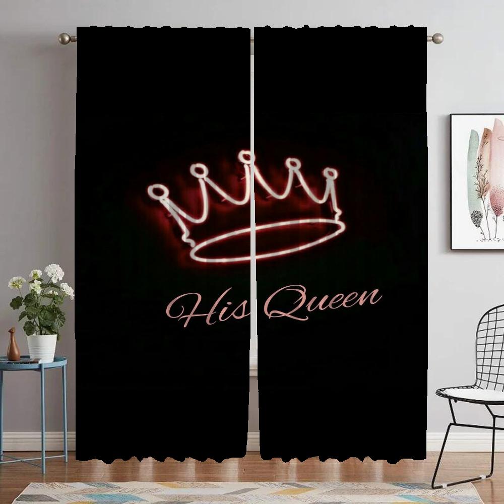 Queen Window Curtain for Room 2 Panel Shades Modern Living Room Curtains Halloween Decoration Tulle for Bedroom Partition Camera