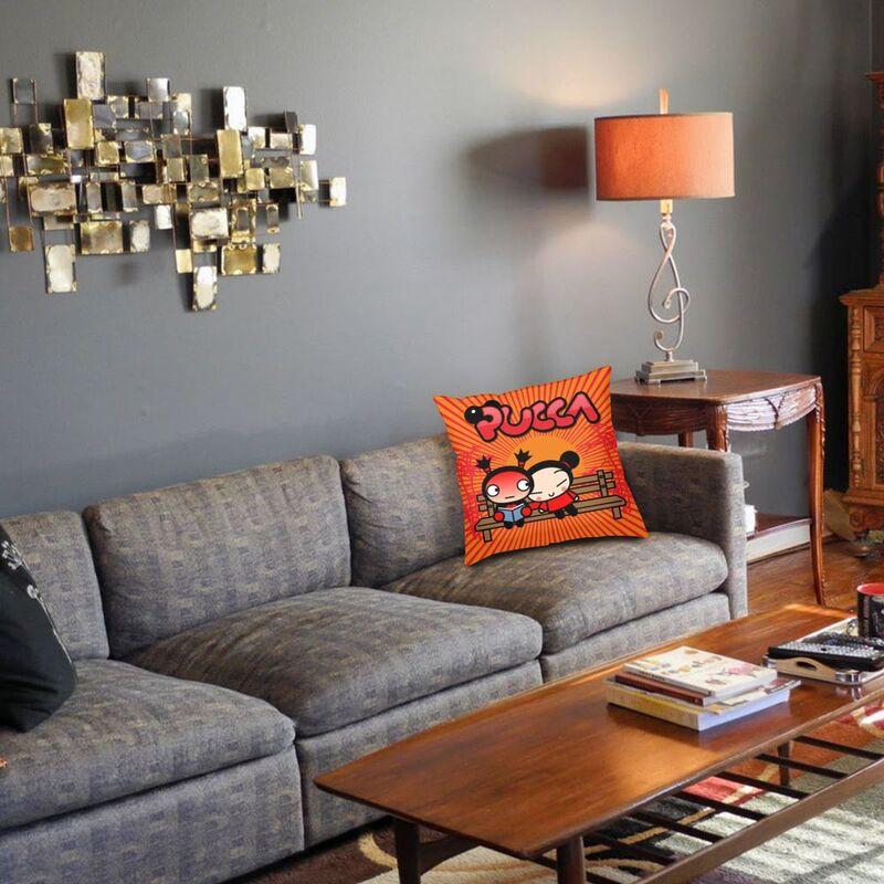 Pucca Modern Throw Pillow Cover Home Decorative Cartoon Character Cushion Case Double-Sided Printing Outdoor Cushion Pillowcases