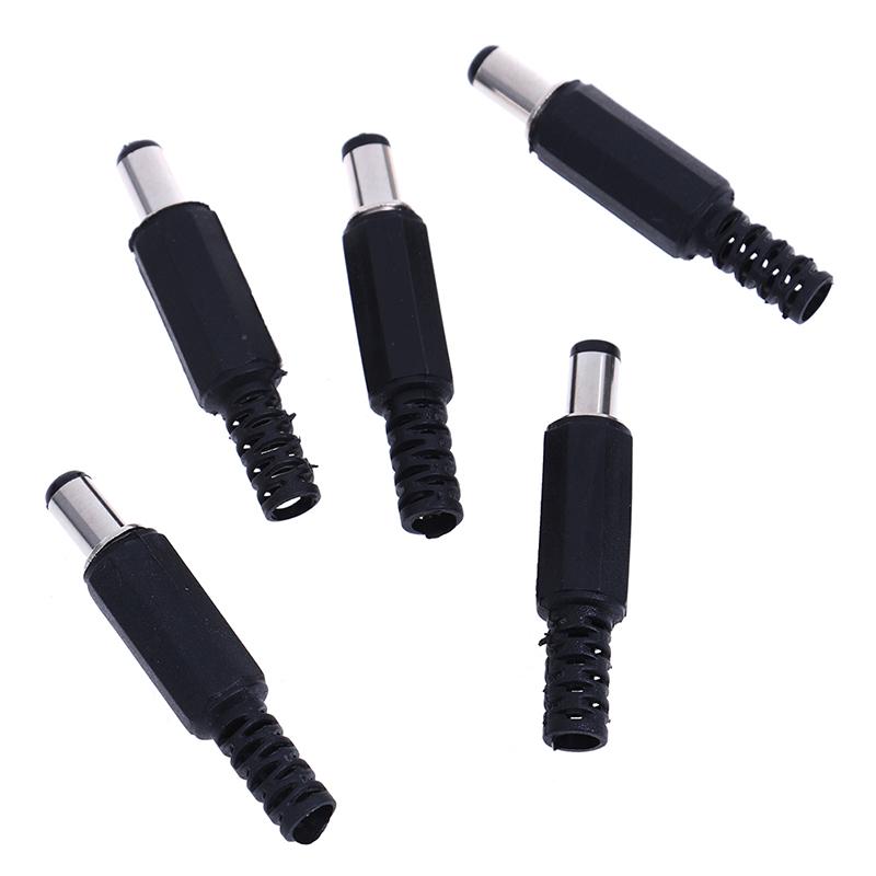 5Pcs 5.5X2.1Mm Male Dc In-Line Plug Socket Jack Connector Adapter