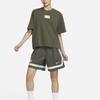 Nike Sabrina Geometric Pattern Ribbed Round Neck Casual Sports Short Sleeve T-Shirt Women T-Shirt Olive FJ2701-325