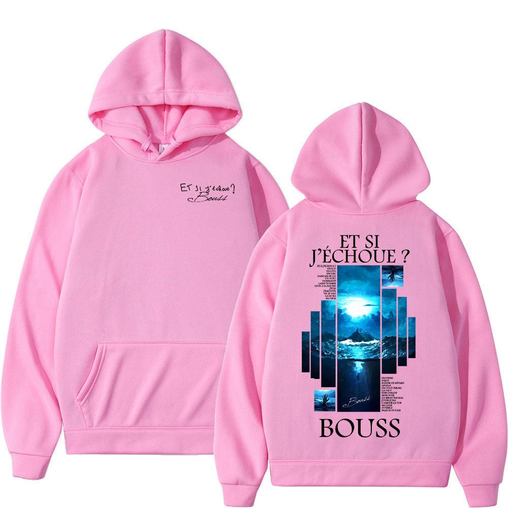 Rapper BoussEt Si J'echoue Album Hoodies Men Women Hip Hop Fashion Pop Music Sweatshirts Casual Vintage Oversized Pullovers Coat