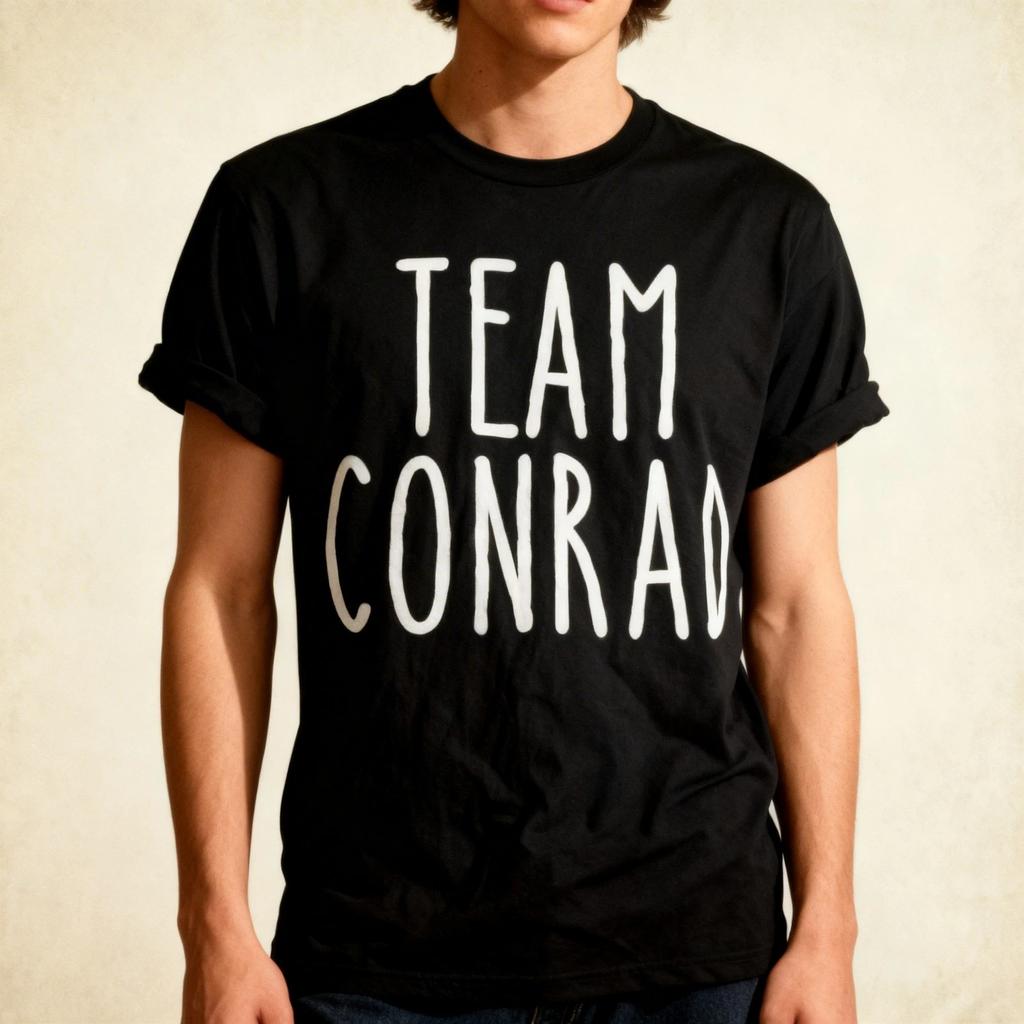 Team Conrad Retro Blumenmuster Text T-Shirt
