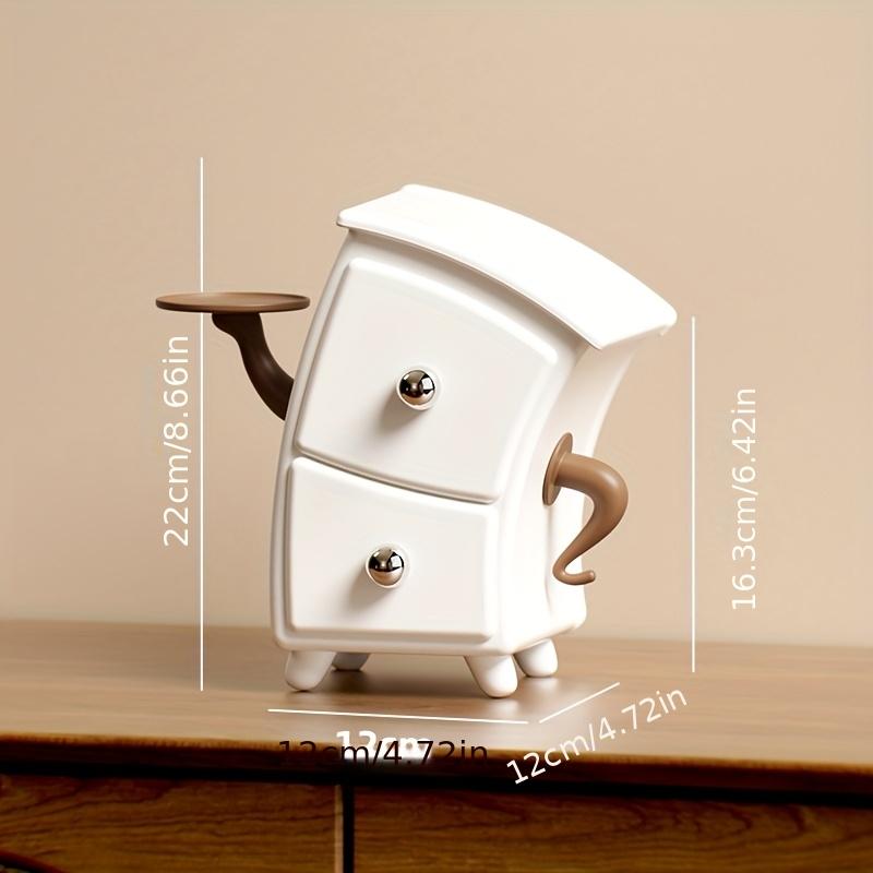 

Cute White Brown Storage Box With Round Door Compact Desk Organizer With Drawers Durable Plastic Home Office Storage белый