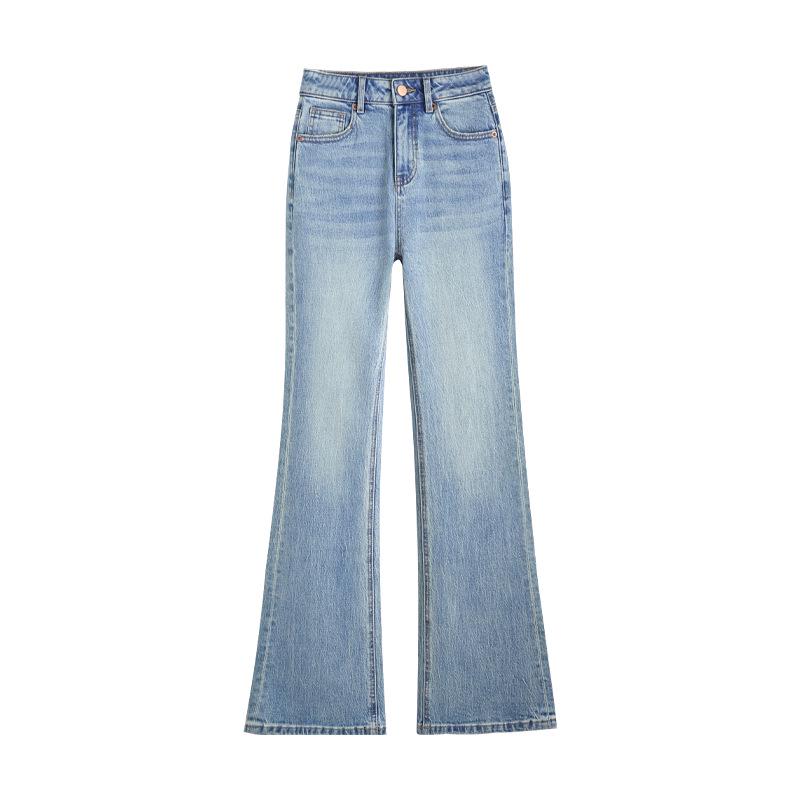 

Retro Light Blue High-Waist Slimming Flare Jeans for Women - Autumn 2026 Collection Large світло-синій колір