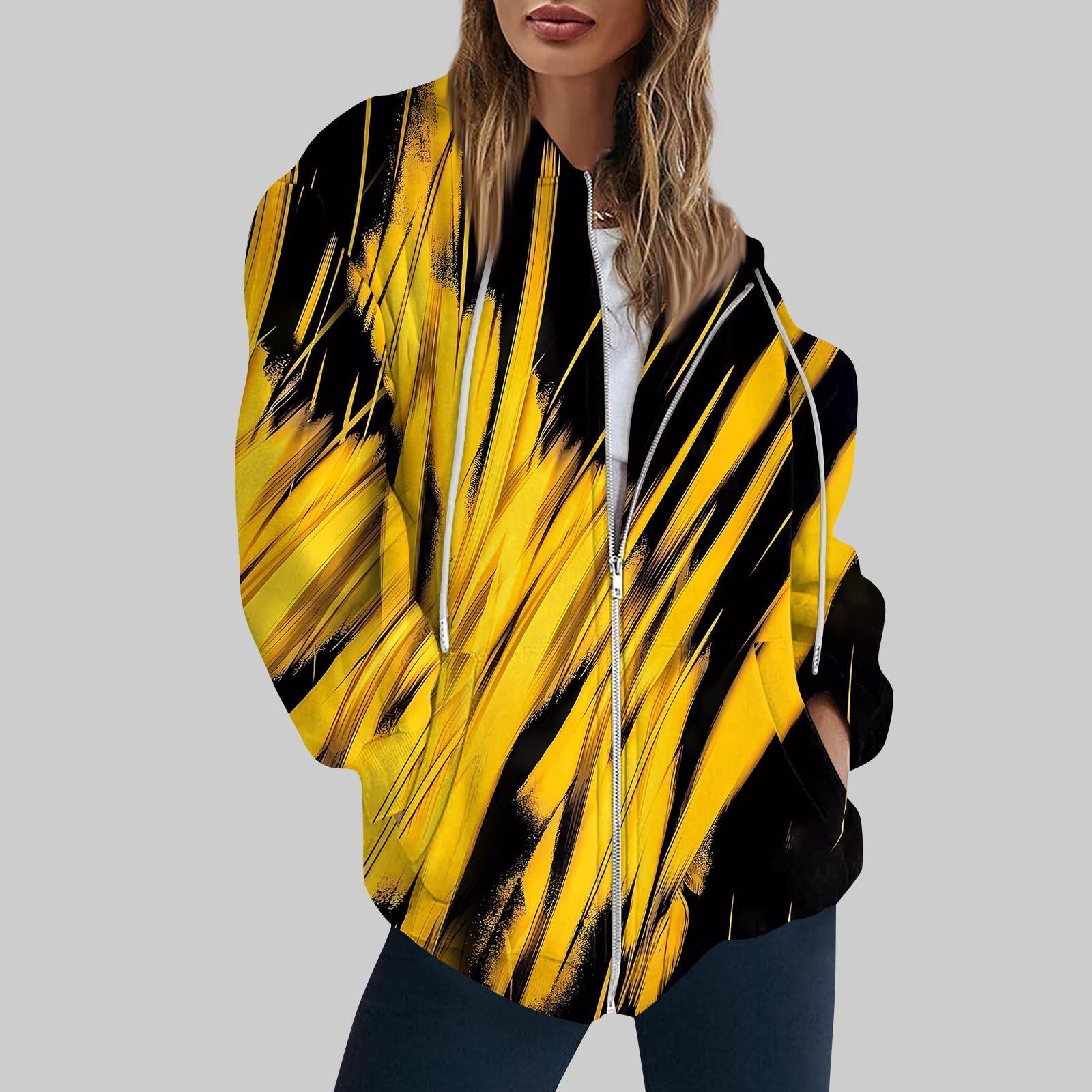 Женская модная повседневная толстовка с принтом и длинным рукавом с карманом — фото 11