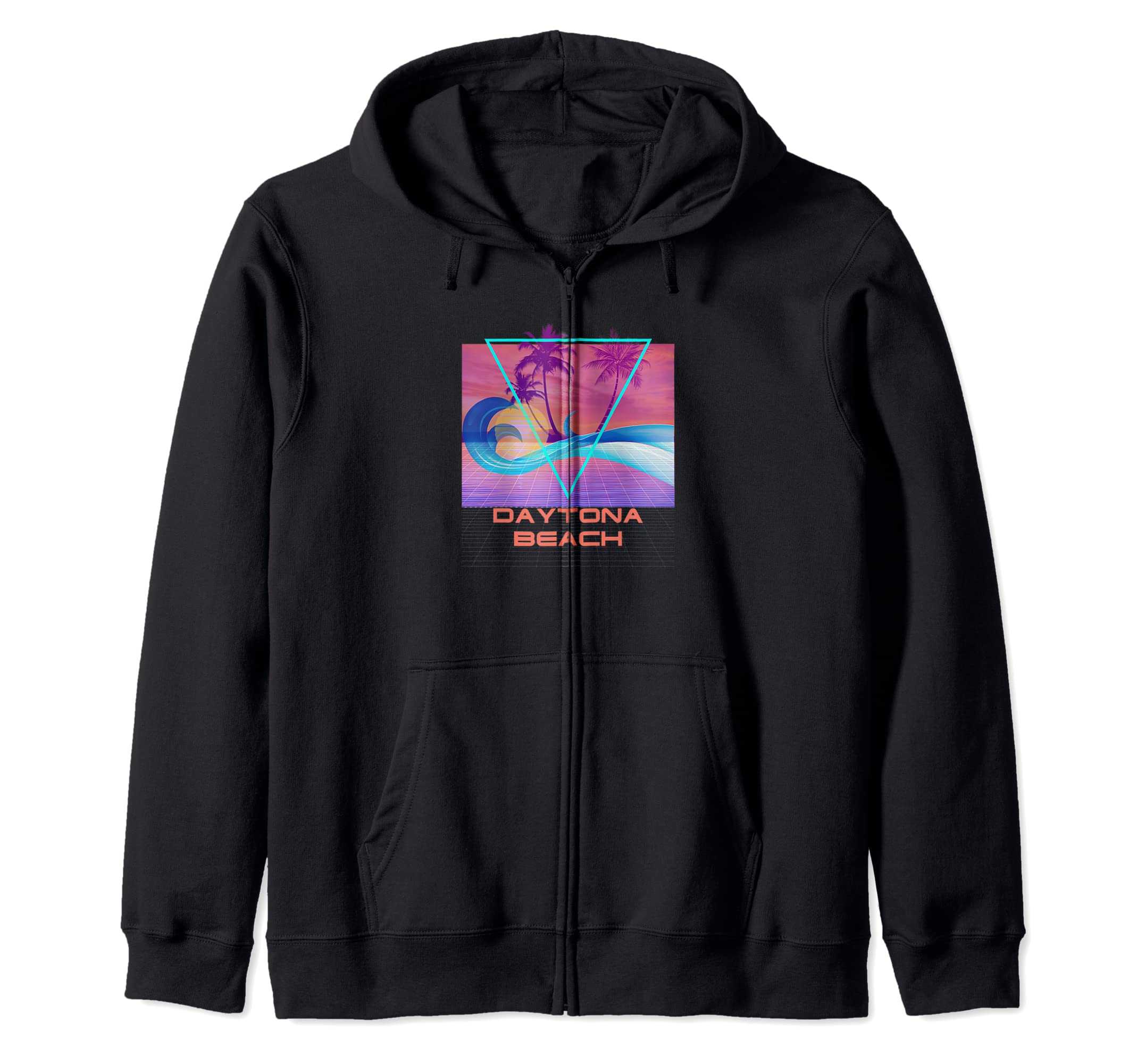 

Daytona Beach Retro 80s Vaporwave Beach Vacation Zip Hoodie