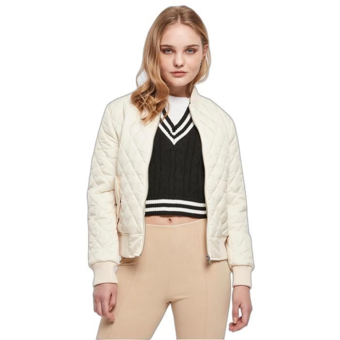 Doudoune En Nylon À Losanges Femme Urban Classics GT - Blanc - 2XL