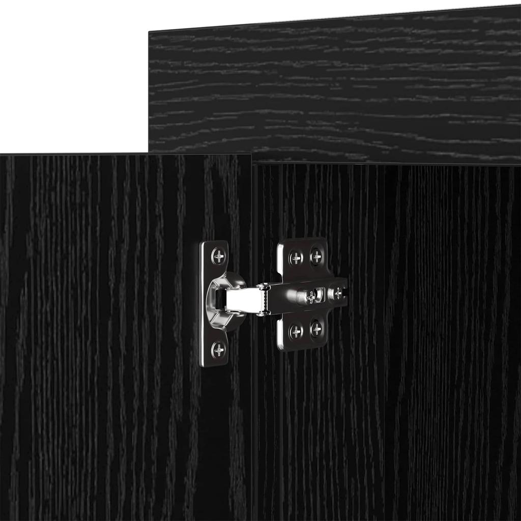 Sideboard in Black Oak Look 80 x 40 x 75 cm Engineered Wood