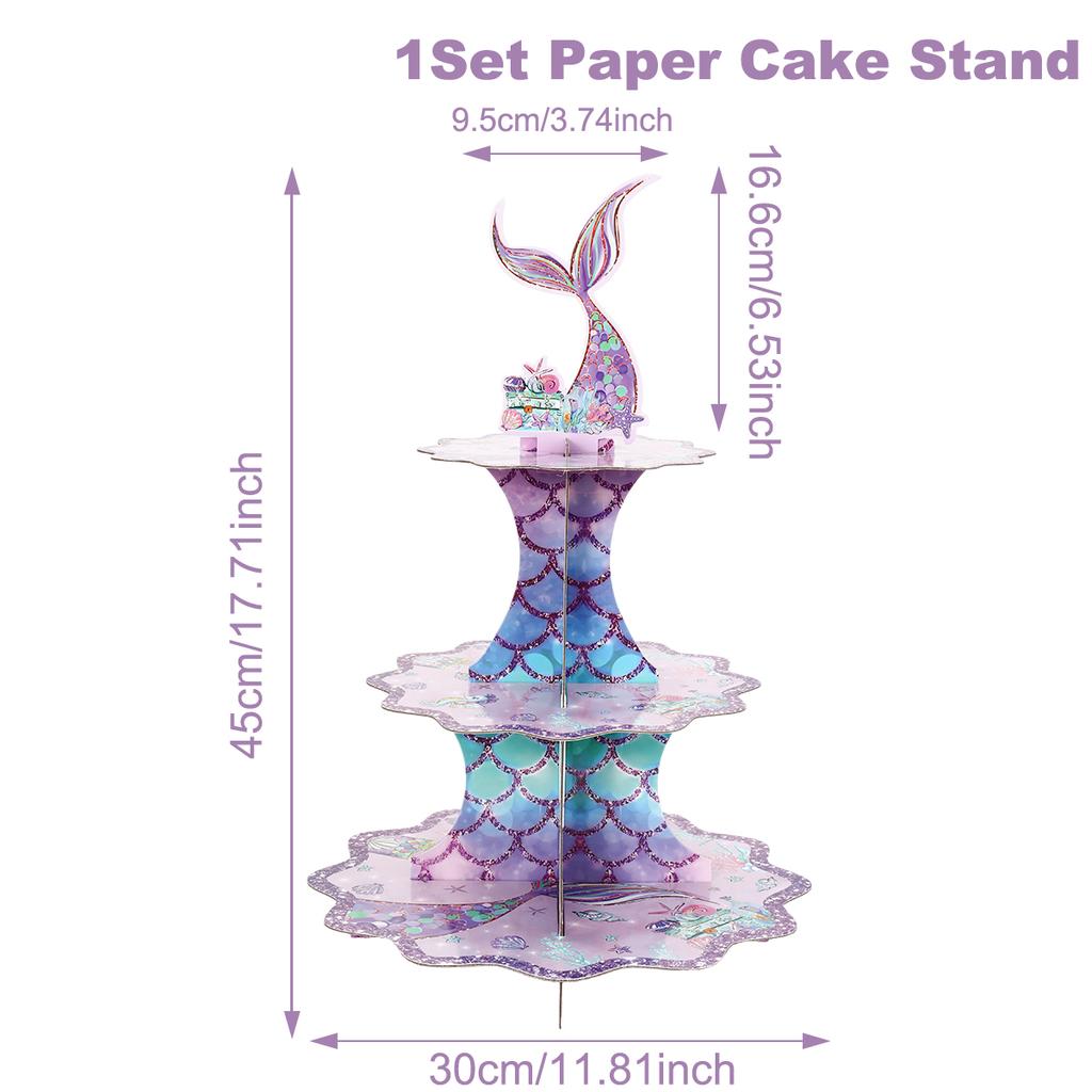 Cake Display Stand Farm Animals Mermaid Birthday Party Decor Kids Dessert Holder Cake Tray Unicorn Baby Shower Cupcake Support