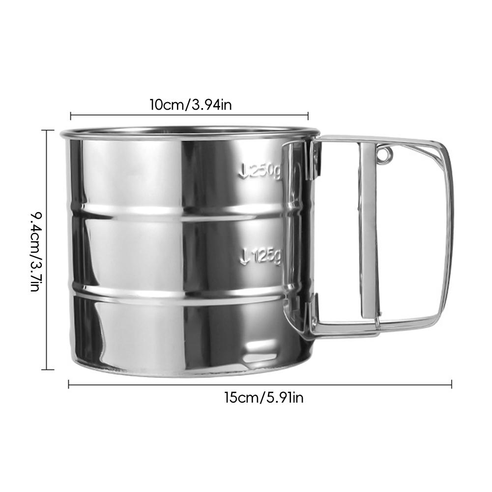 Stainless Steel Flour Sifter For Baking Powder Sugar Matcha Sifting Shaker Fine Mesh Flour Sifter Sieve Commercial-Grade Homemade Macarons