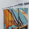 Colorful Sailboat Shower Curtainartistic Bath Decor For Your Home Waterproof Fabric Material With Hooks Included