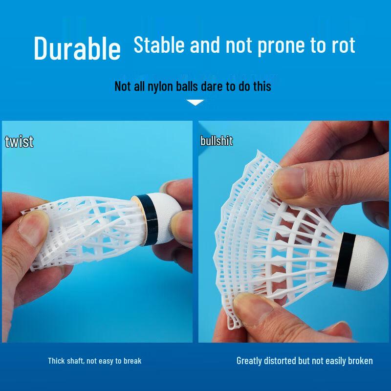 Durable Outdoor Plastic Nylon Badminton Shuttlecocks