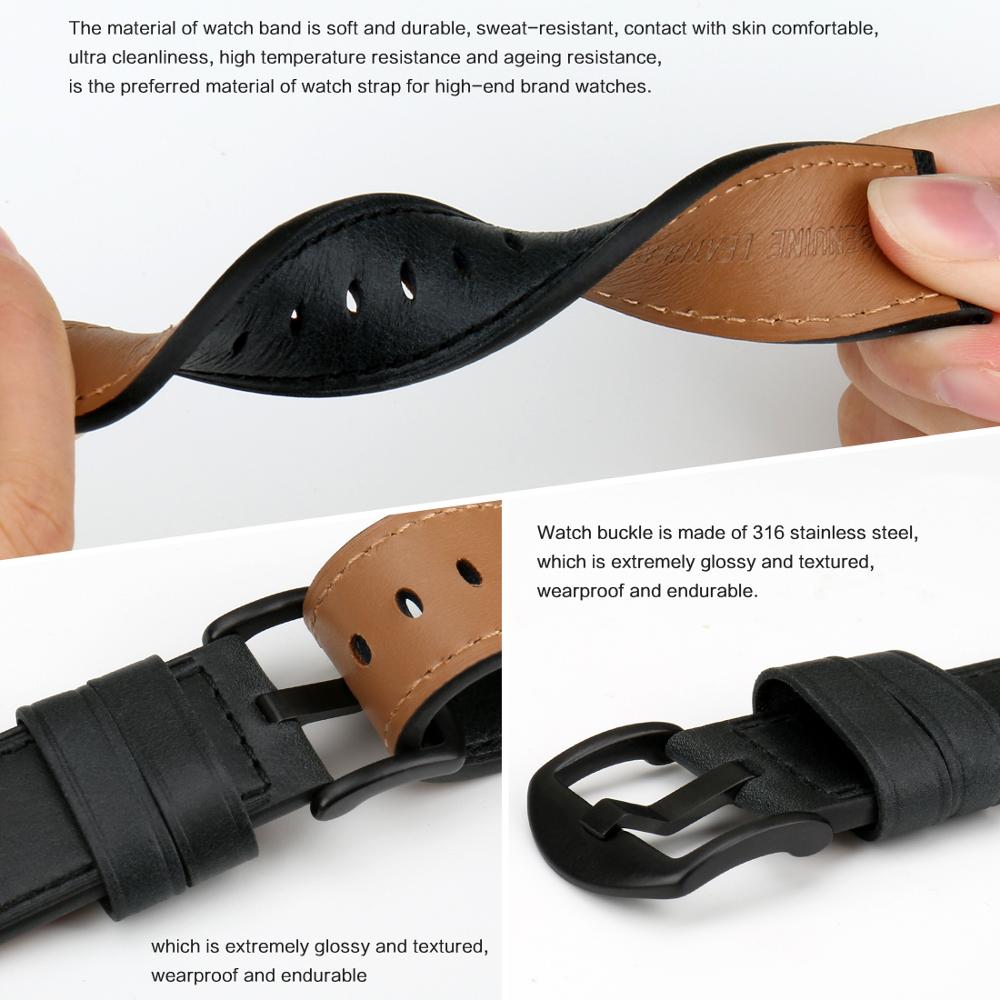 WatchBand Genuine Leather Watchband Watch Accessories Watch Strap 22mm 24mm Bracelet Soft Thin Watch Band Watchband For Fossil