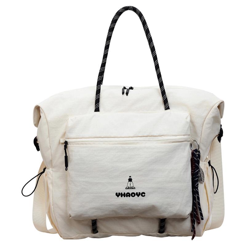 

Fashion Large Capacity Solid Nylon Women s Tote Bags Hot Sale Casual Sweet Shoulder Bag Multi-functional Elegant Travel Bags бежевый