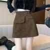 Women's Deerskin A-line Midi Skirt - Autumn/Winter, Versatile High-Design, Slimming Waist, Bodycon Fit.