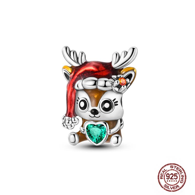 Christmas Charms Copper Fit Pendant Original Bracelets Santa Claus Snowflake Tree Gingerbread Man Beads Diy Jewelry