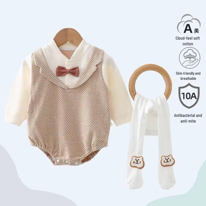 Popular Infant Spring/Autumn Bodysuit: Class A Outfits for Boys & Girls - Newborn Crawling Wear