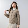 Feather 90 white duck down new national standard slim V-neck solid color simple round neck warm down jacket women's jacket