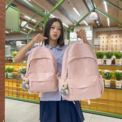 Children Backpack Student Schoolbag Women's Solid Color Backpack for Girls
