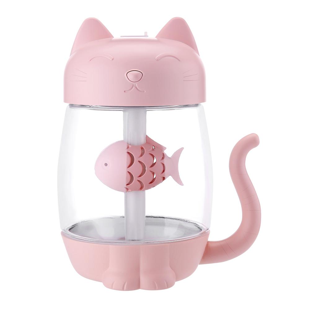 350ml Humidificador Cartoon Katze Usb Luftbefeuchter Ultraschall Leise Farbe Led 3 In 1 Aroma Diffusor Für Home Office Auto