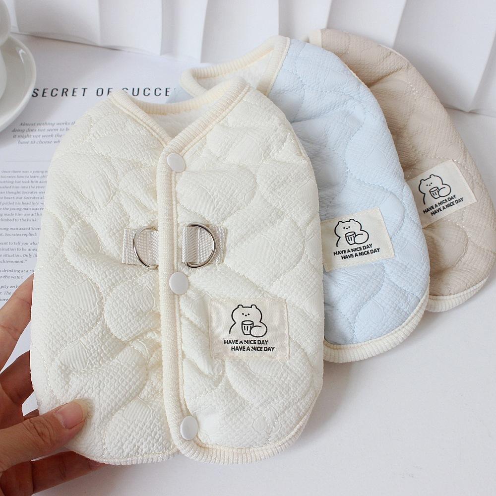 Pet Autumn and Winter Warm Vest Small Dog Thick Plush Winter Two Foot Coat Dog Clothes for Small Dogs Puppy Clothes