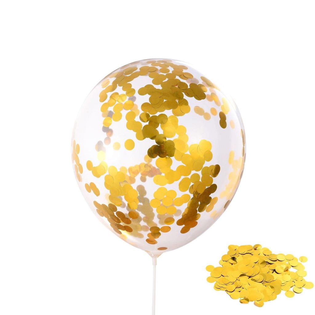 Transparent Sequined Latex Balloons for Parties and Weddings, 2.8g