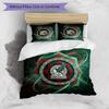 Mexico footbal Printed Bedding 3 Piece Set Cozy Breathable Bed Cover Set as Housewarming Holiday Gift