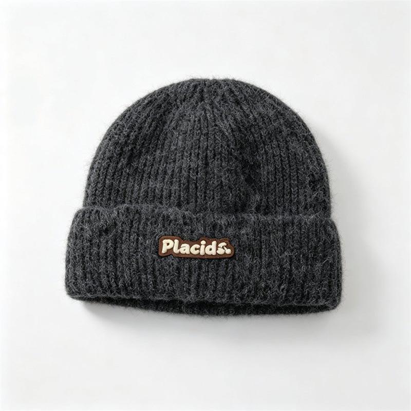 Knitted hat women's autumn and winter letter wool hat outdoor warm versatile pullover ear protector cold hat men's tide