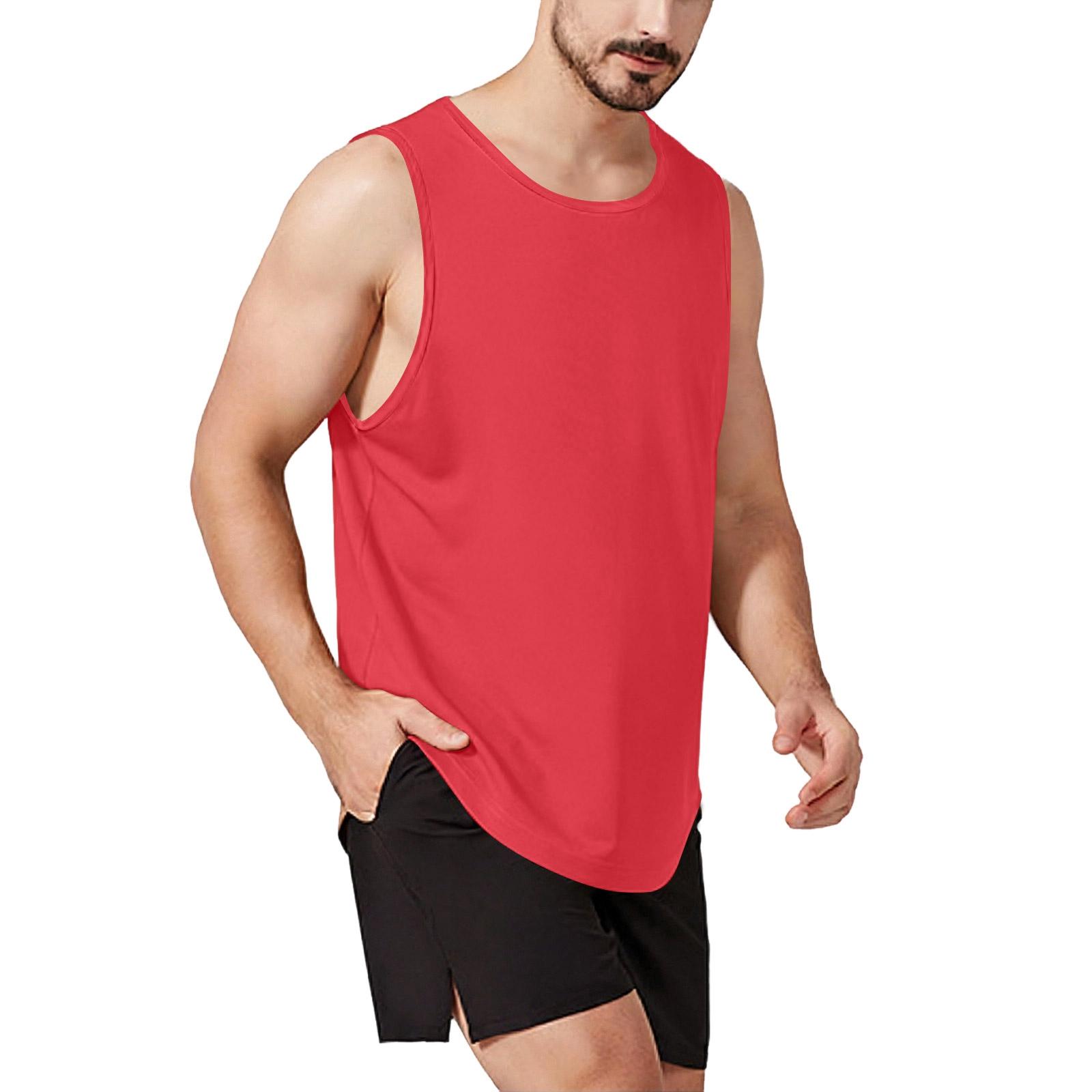 

Men s Casual Lightweight Quick-drying Sleeveless T-shirt. Men s Round-neck Breathable Sweat-absorbing Cool-feeling Sports T-shirt. XL кавун червоний колір
